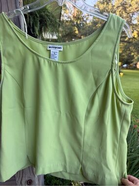 Perceptions Light Lime Green Sleeveless Scoop Neck Top